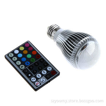 9W RGB LED Light Bulb with Remote Control, 100-240V AC